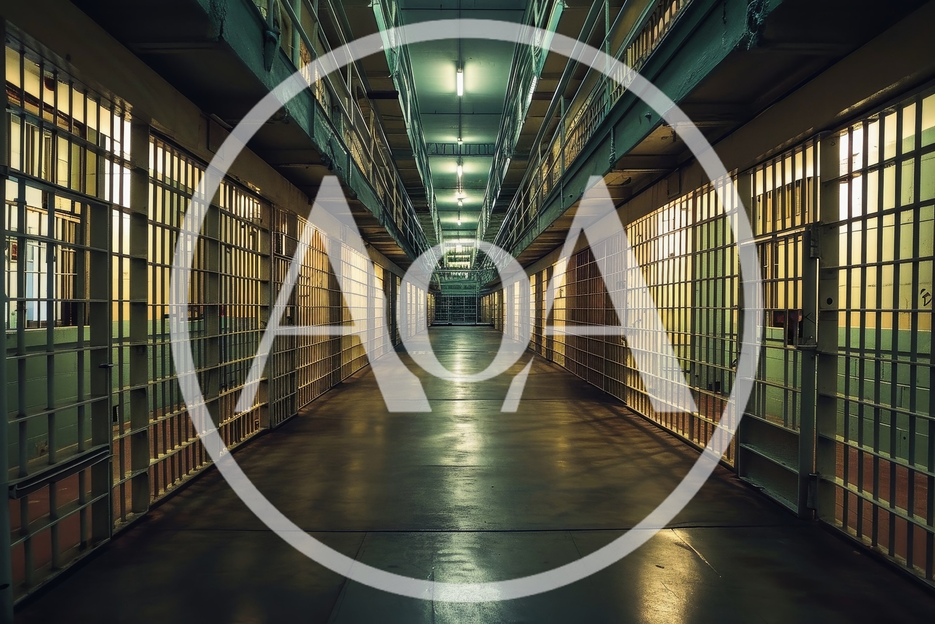 Empty Prison Cell Block Corridor