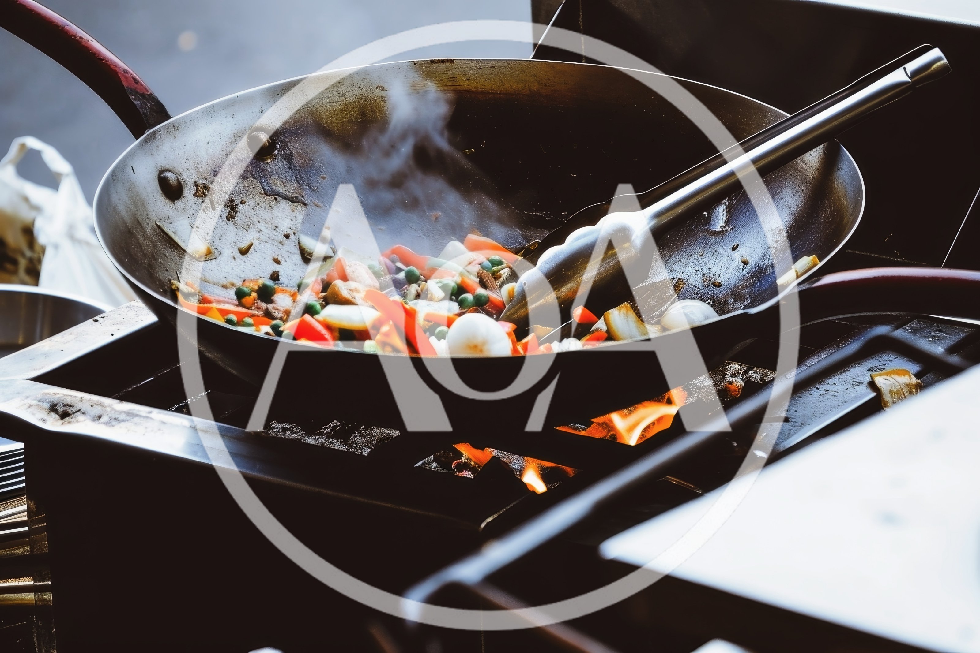 Stir Frying Vegetables In A Hot Wok