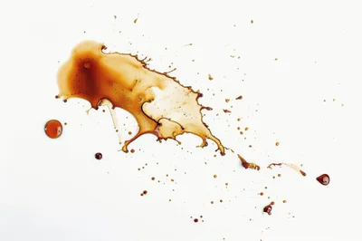 Coffee Spill Splatter On White Background