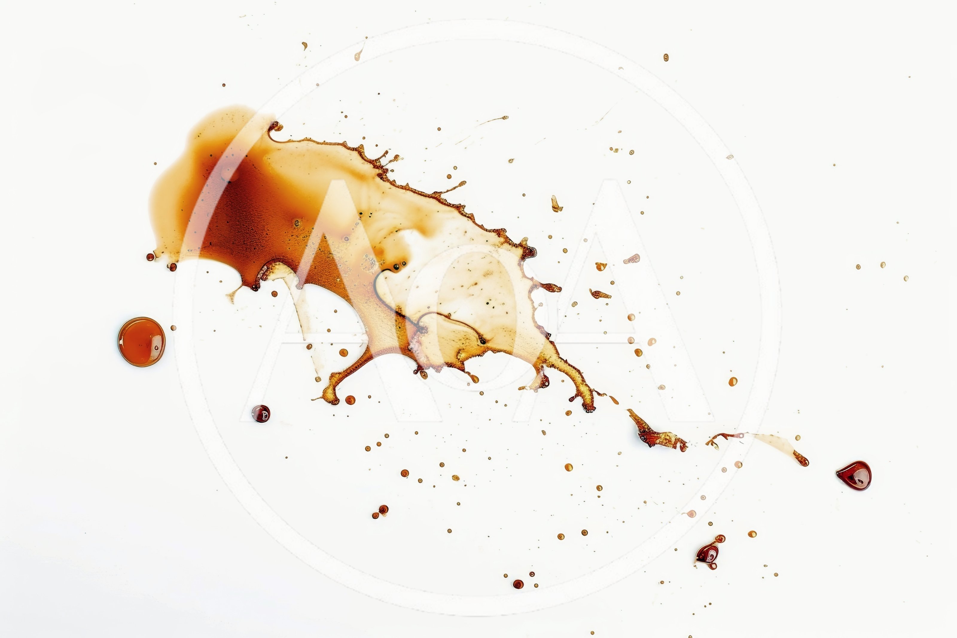 Coffee Spill Splatter On White Background