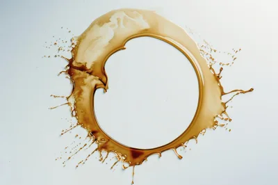 Coffee Splash Ring On White Background