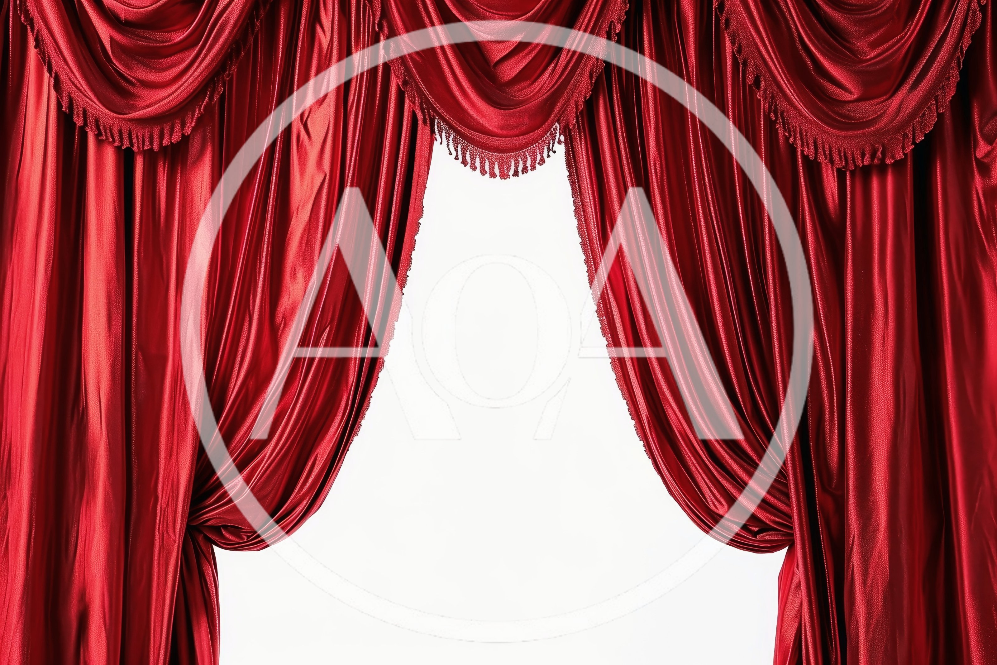 Red Velvet Theater Curtains With Decorative Fringe
