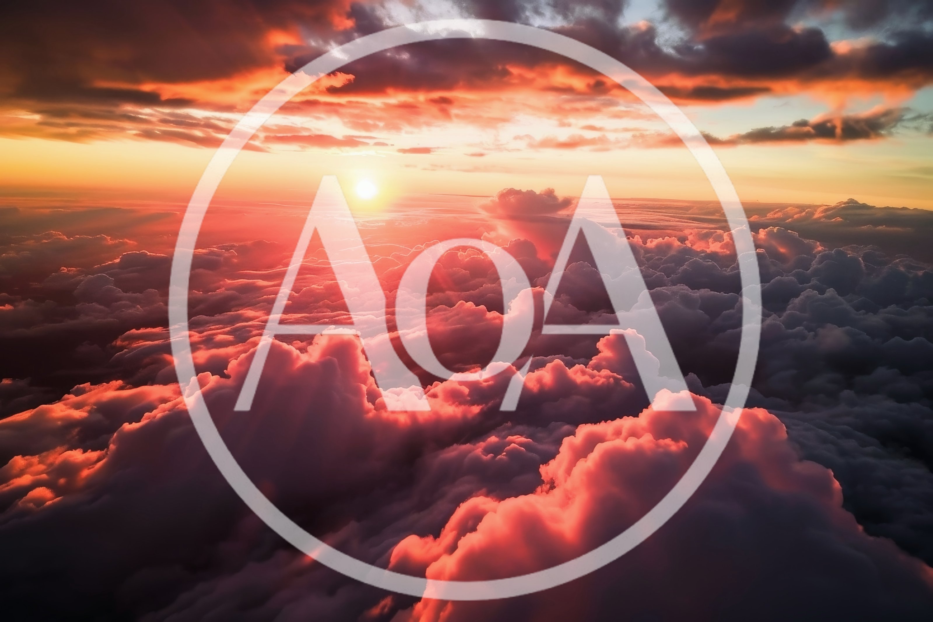 Aerial View Of Dramatic Sunset Above The Clouds