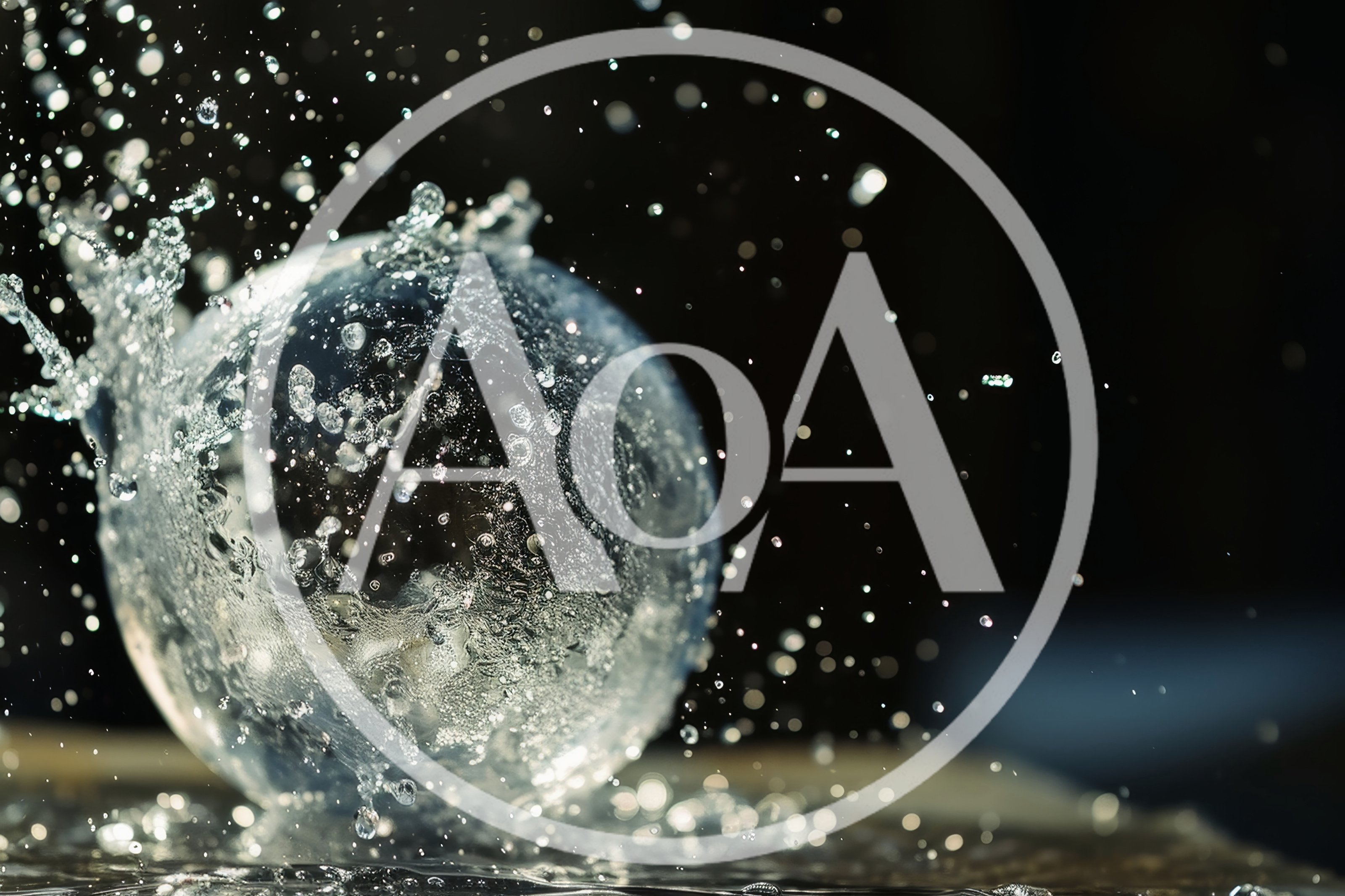 Water Splashing Against A Glass Sphere