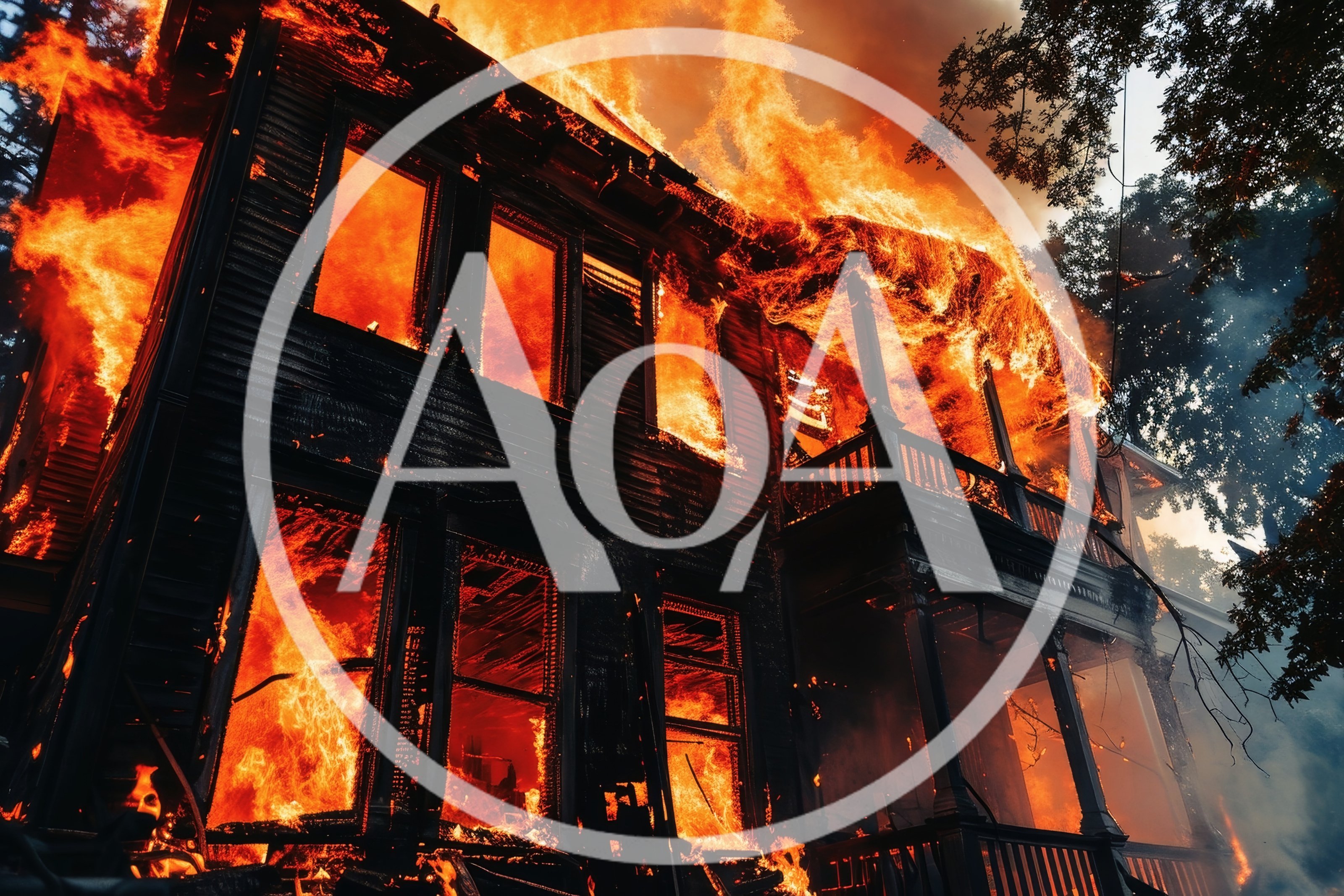 Large Victorian House Engulfed In Intense Fire