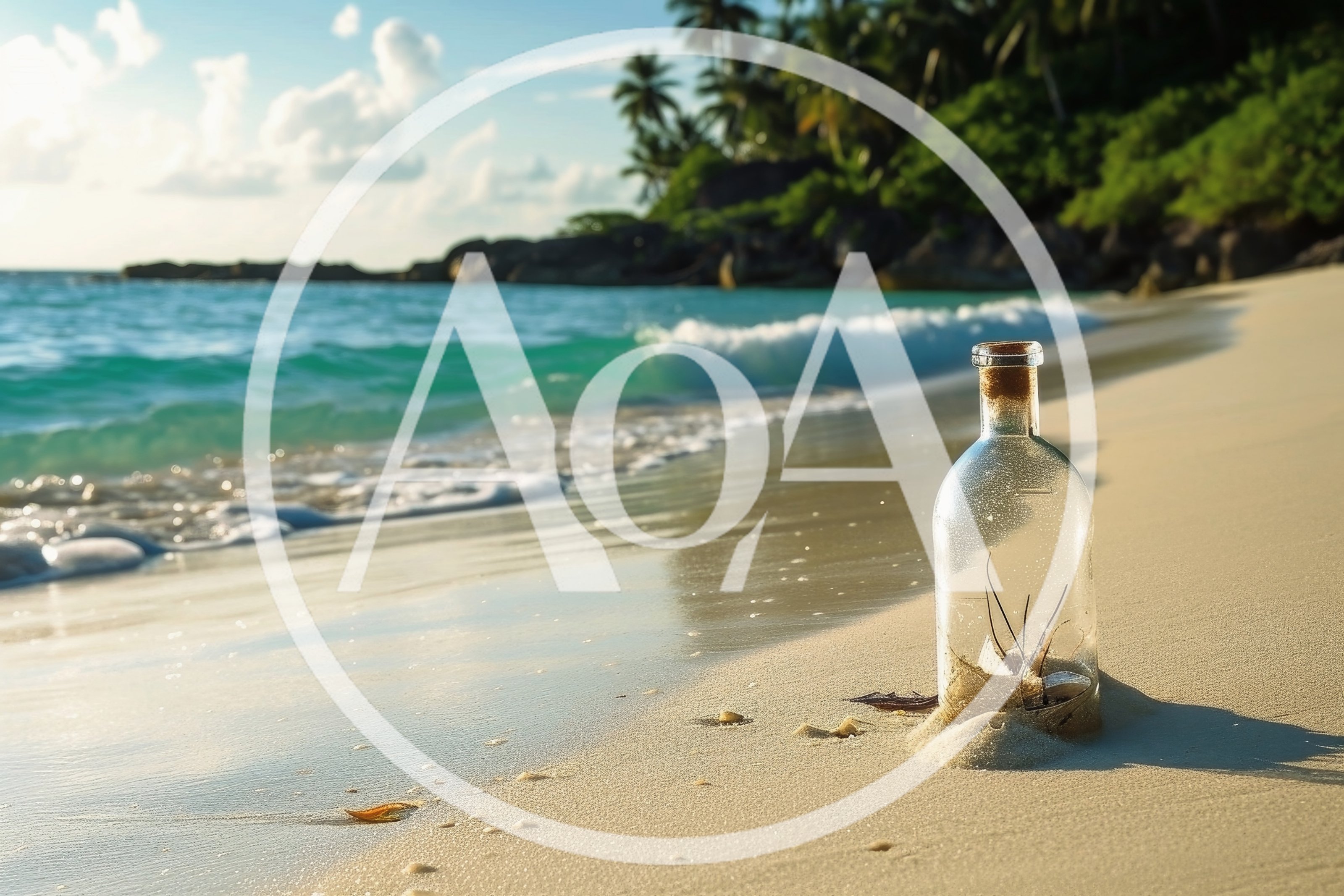 Message In A Bottle On A Tropical Beach