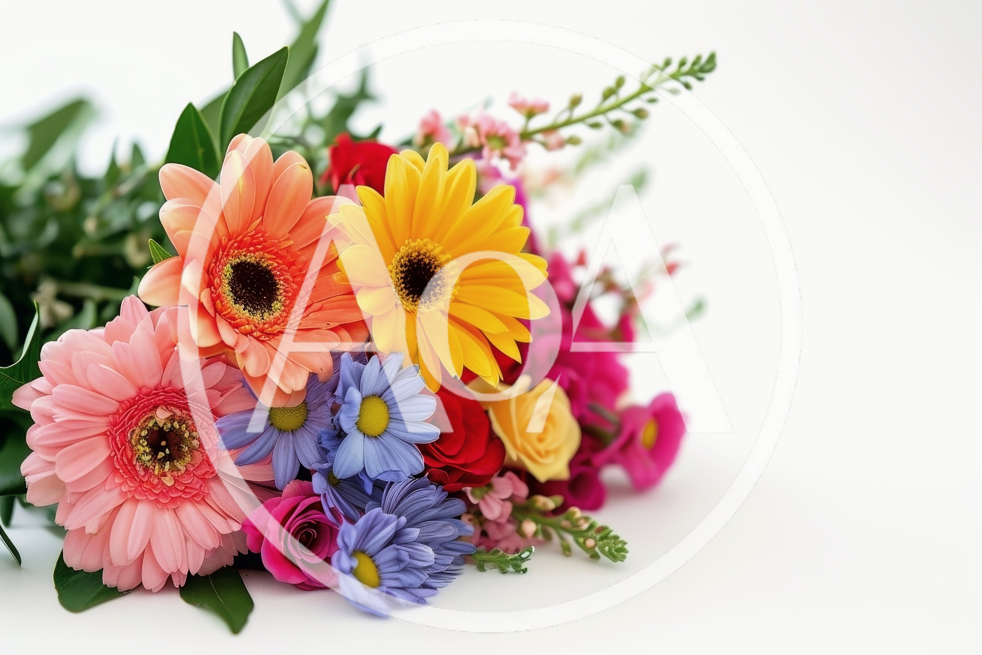 Vibrant Bouquet of Colorful Gerbera Daisies and Roses
