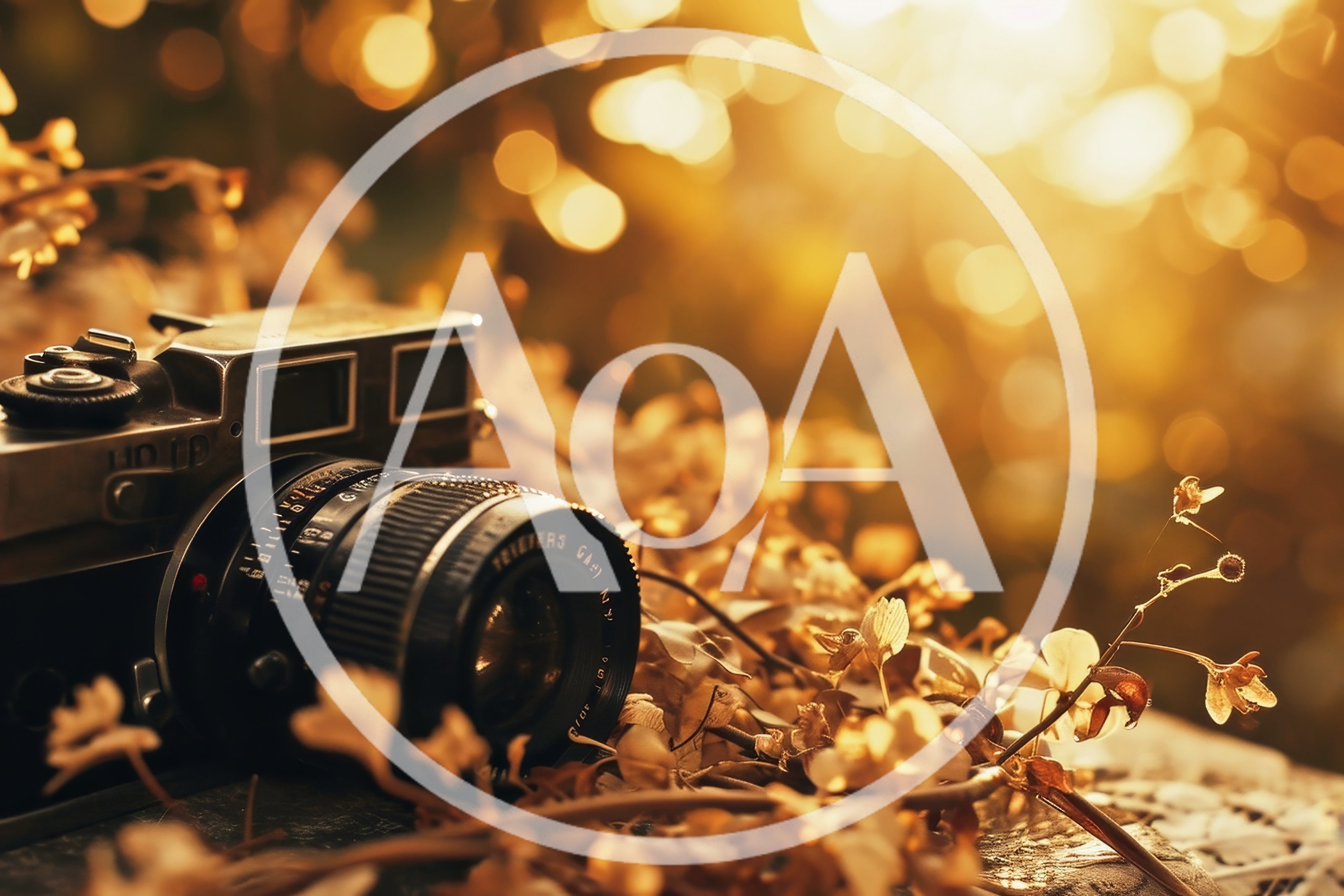 Vintage Film Camera Resting Among Dried Autumn Flowers