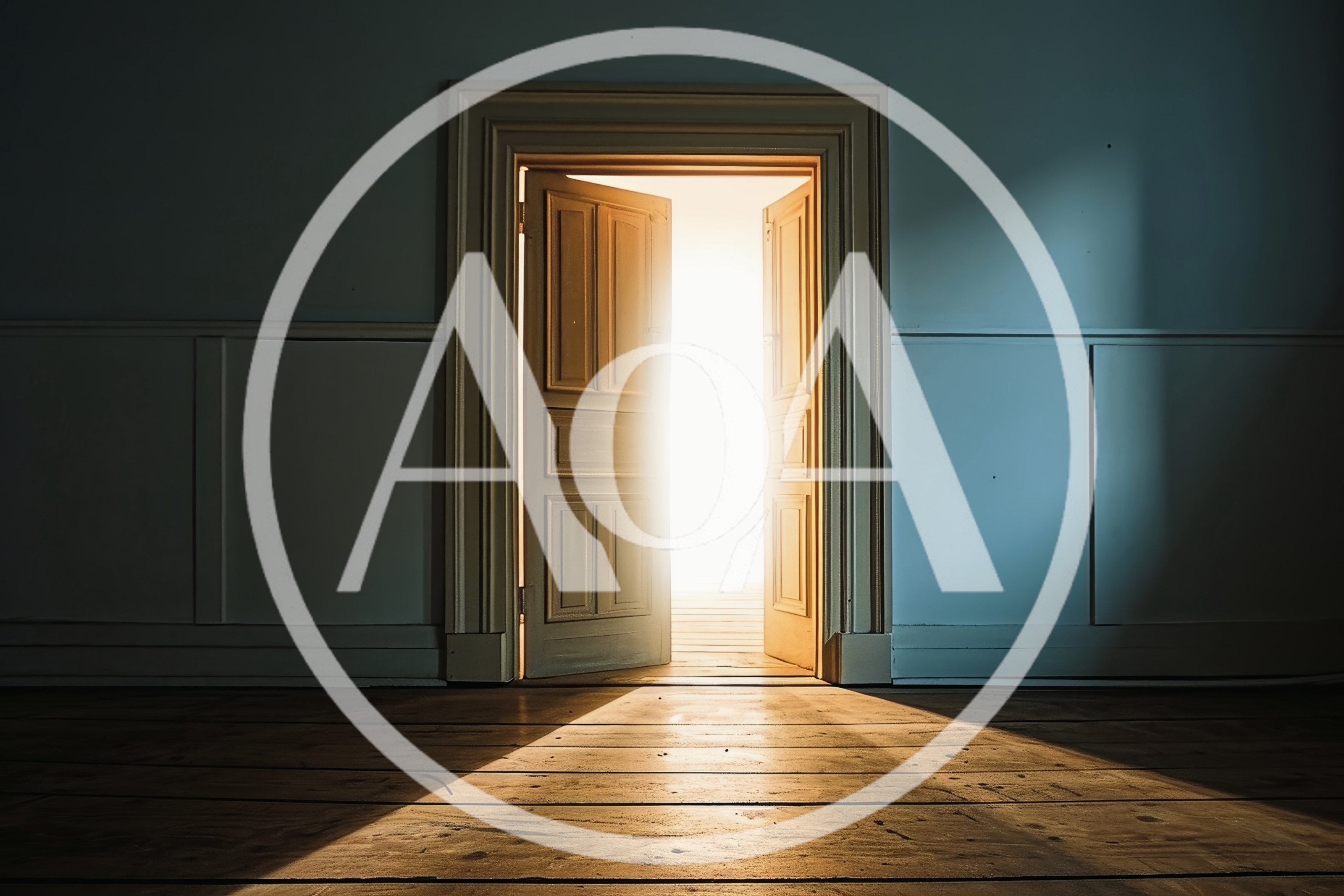 Open Doorway With Bright Light In Dark Room