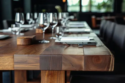 Elegant Dining Table Setup In A Modern Restaurant