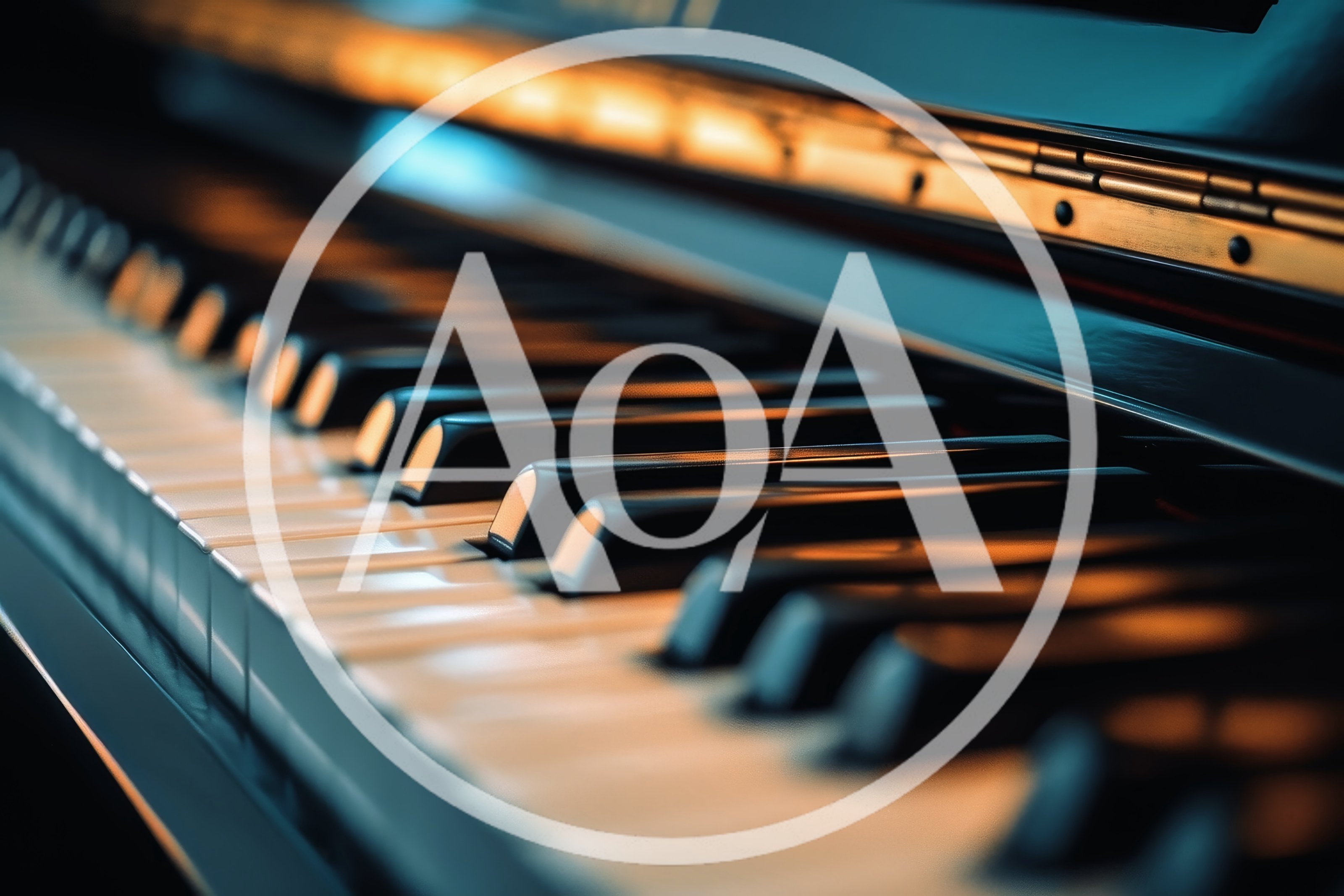 Close Up Of Grand Piano Keys In Warm Lighting