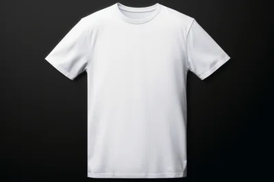 Blank White T-Shirt On Black Background