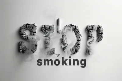 Stop Smoking Conceptual Typography With Cigarette Ash