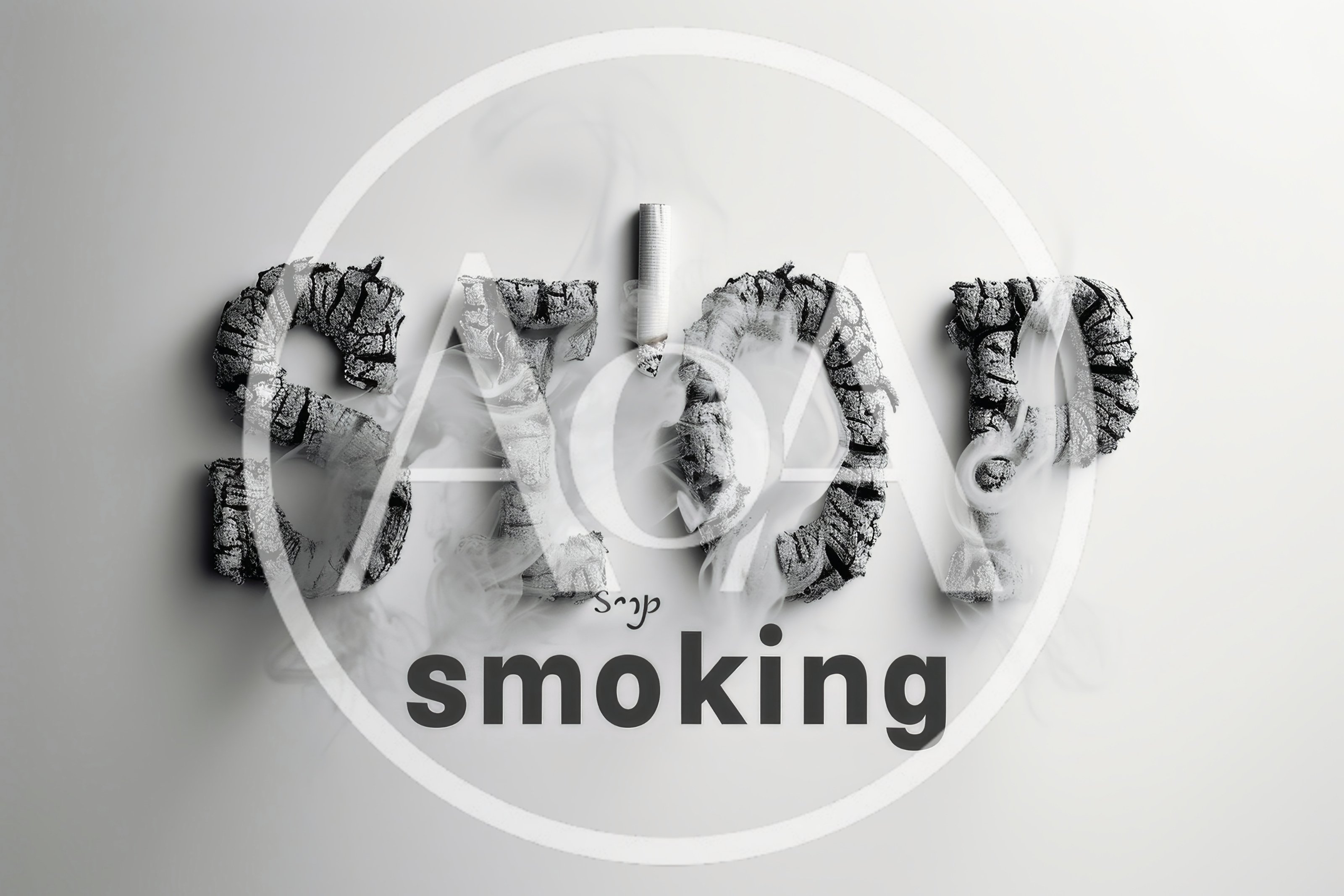 Stop Smoking Conceptual Typography With Cigarette Ash