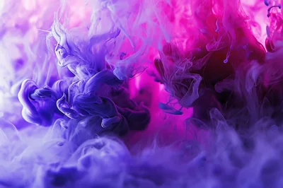 Abstract Purple And Pink Ink Clouds In Water