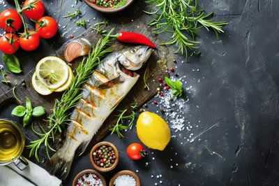 Fresh Whole Fish With Herbs And Spices
