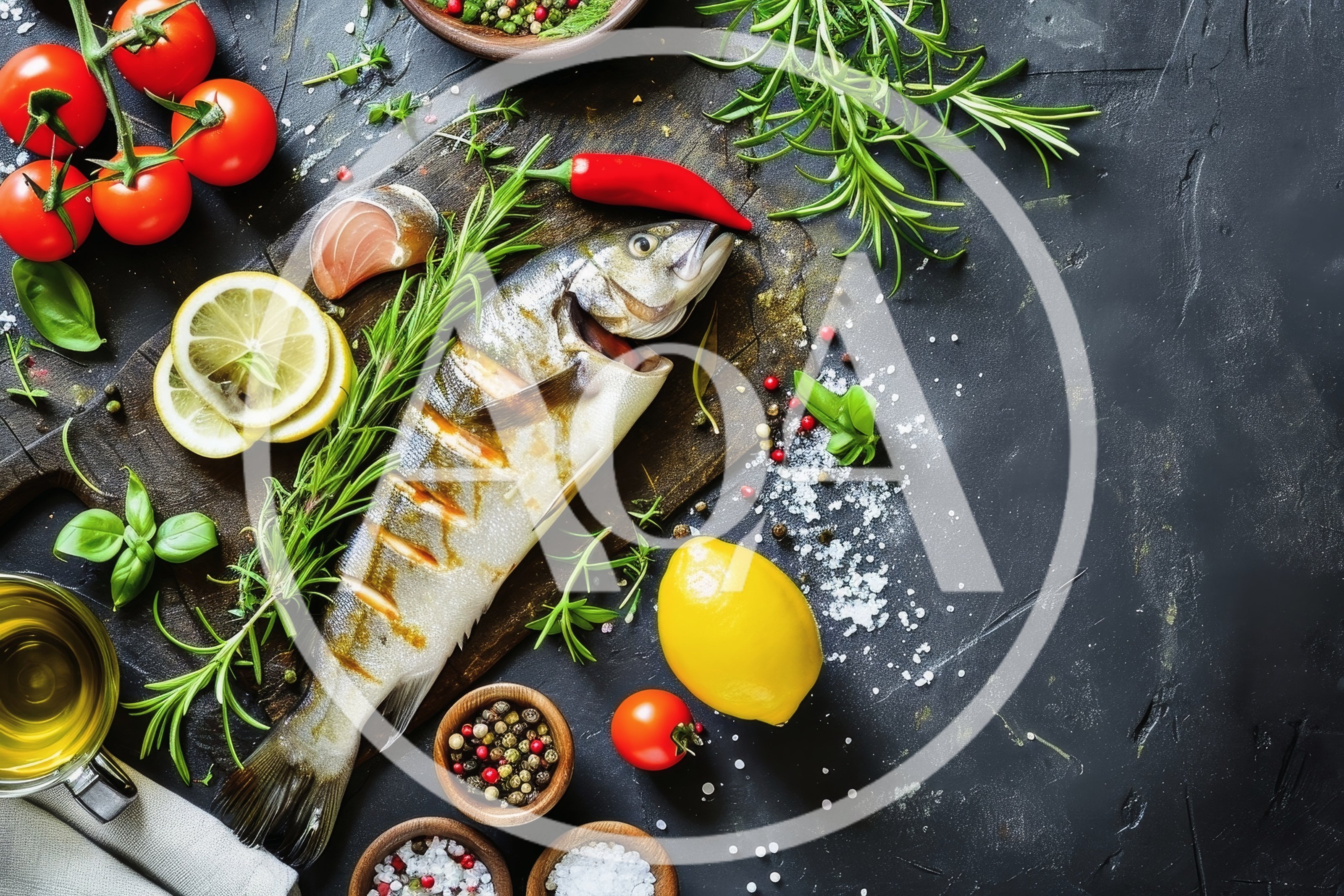 Fresh Whole Fish With Herbs And Spices