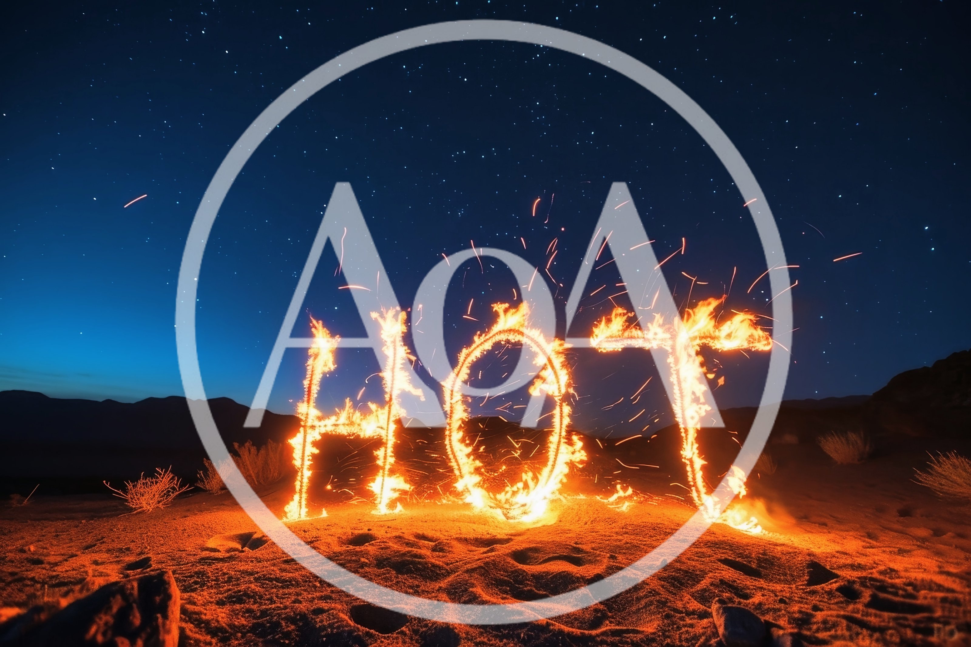 Flaming Hot Text Written In Fire At Night