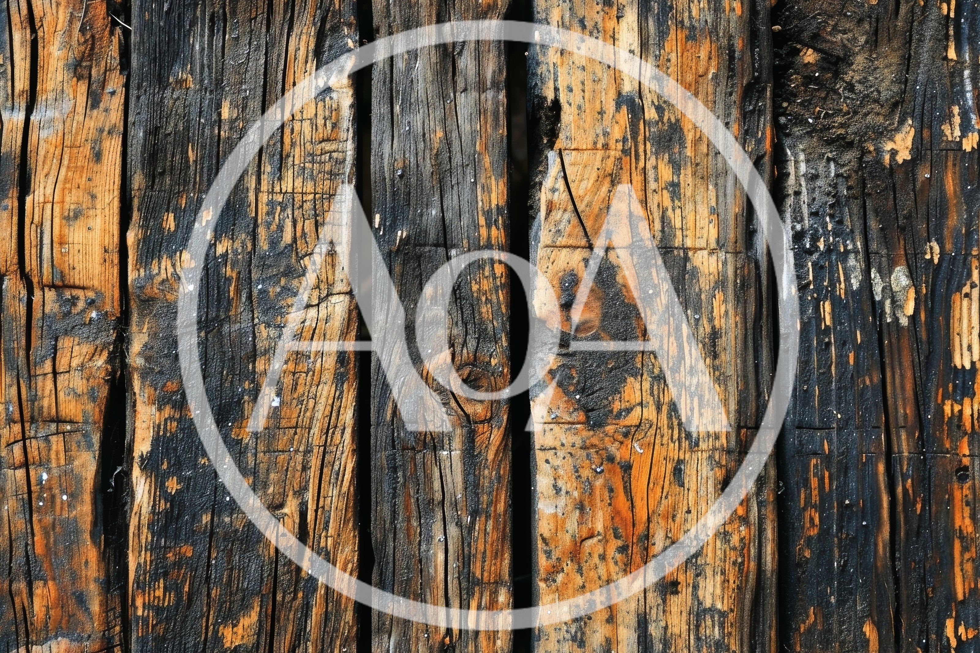 Weathered Wooden Planks With Burnt Texture
