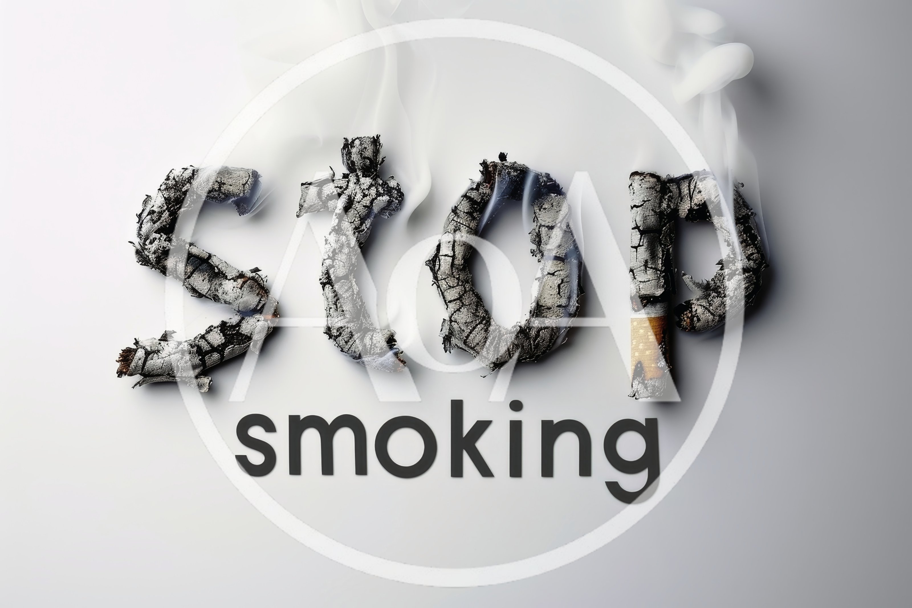 Stop Smoking Conceptual Text Made From Cigarette Ash