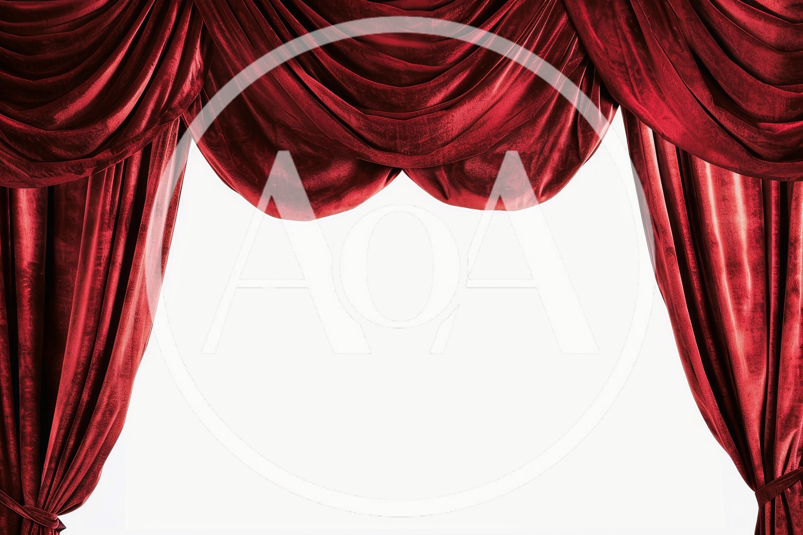 Red Velvet Theater Curtains With White Background