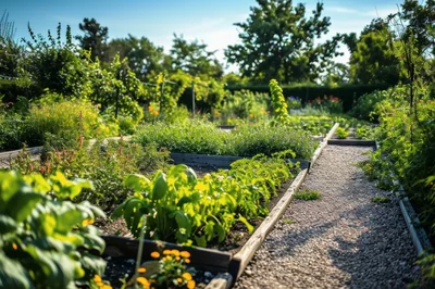 Raised Garden Beds In A Sunny Vegetable Patch