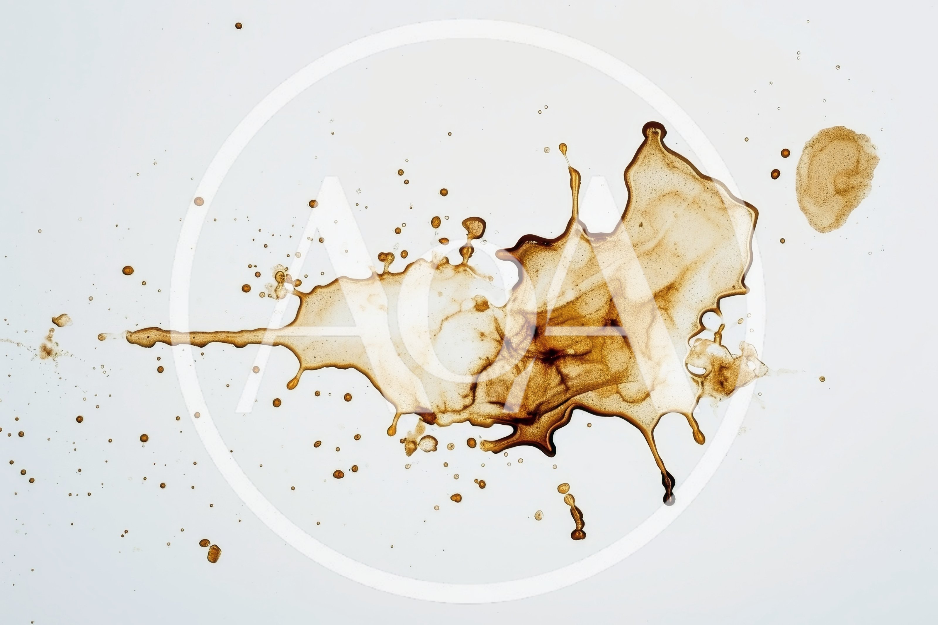 Coffee Stain Splatter On White Background