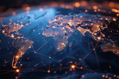 Digital Global Network Connectivity Map