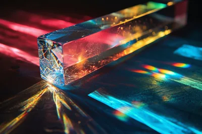 Light Refraction Through A Cracked Glass Prism
