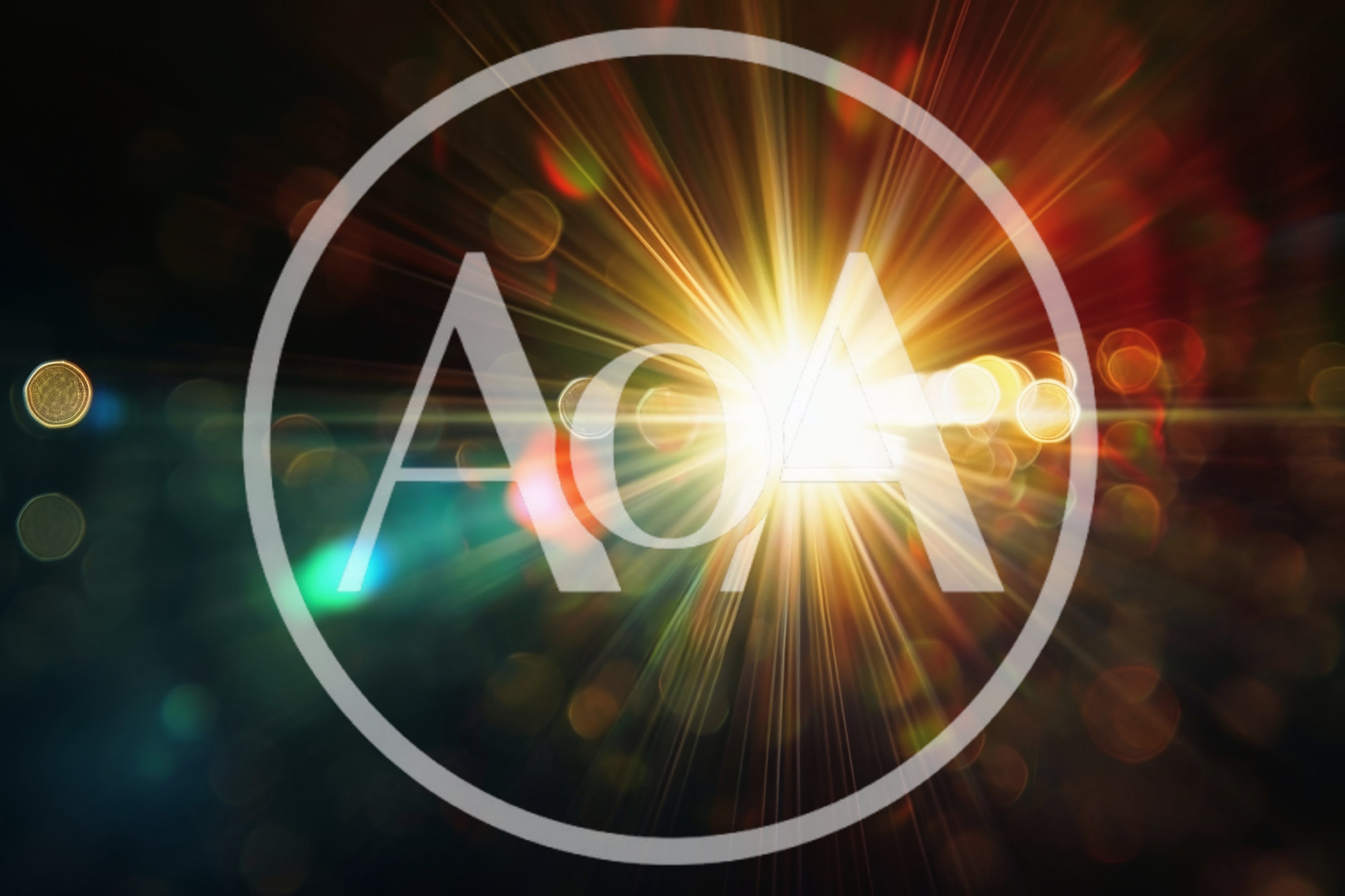 Abstract Golden Light Burst With Bokeh Background