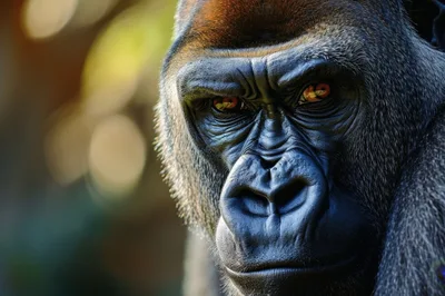 Close Up Portrait Of A Silverback Gorilla