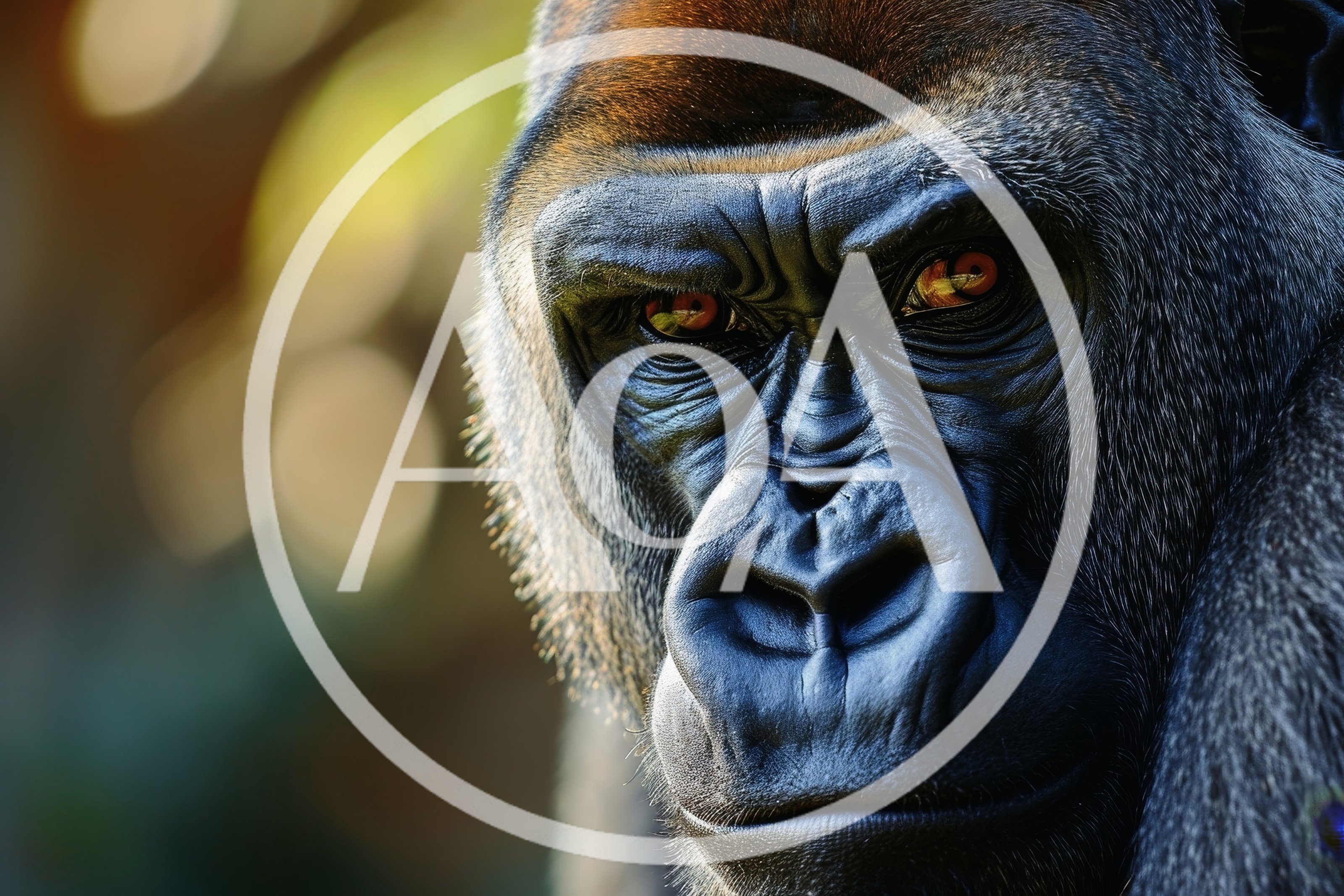 Close Up Portrait Of A Silverback Gorilla