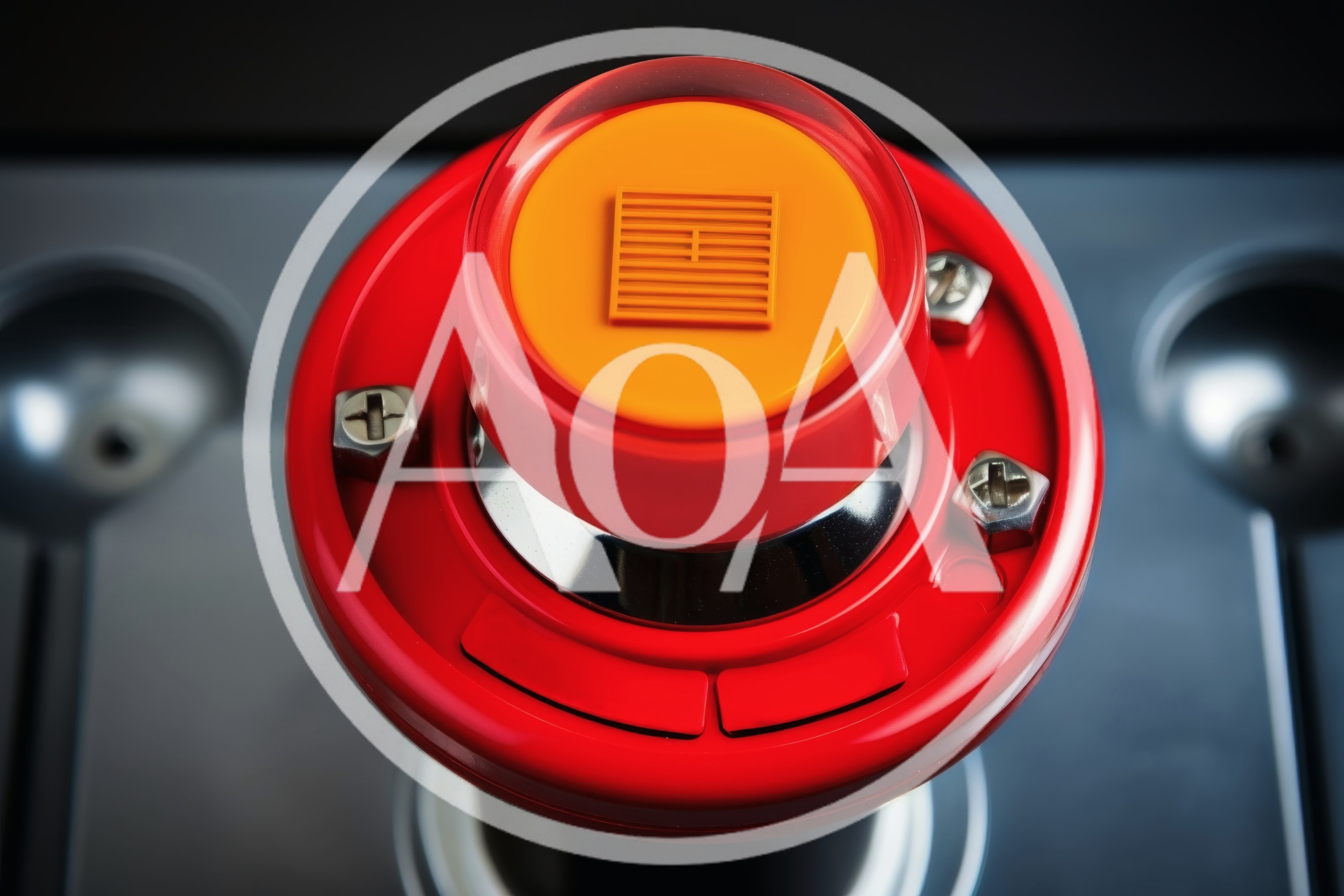 Close Up Of A Red Industrial Emergency Stop Button