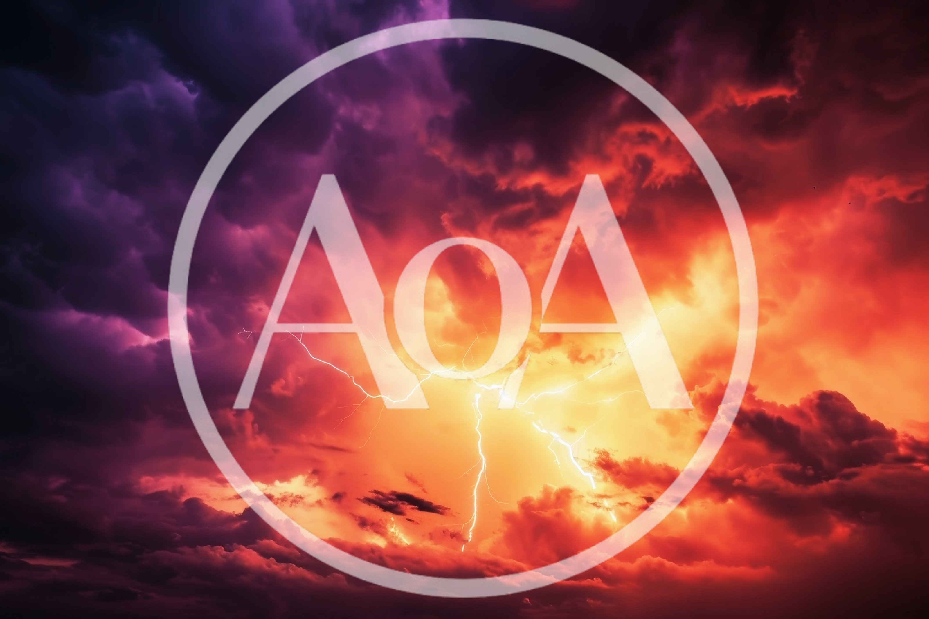 Dramatic Lightning Strike In A Stormy Red Sky