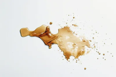 Brown Liquid Spill On White Background