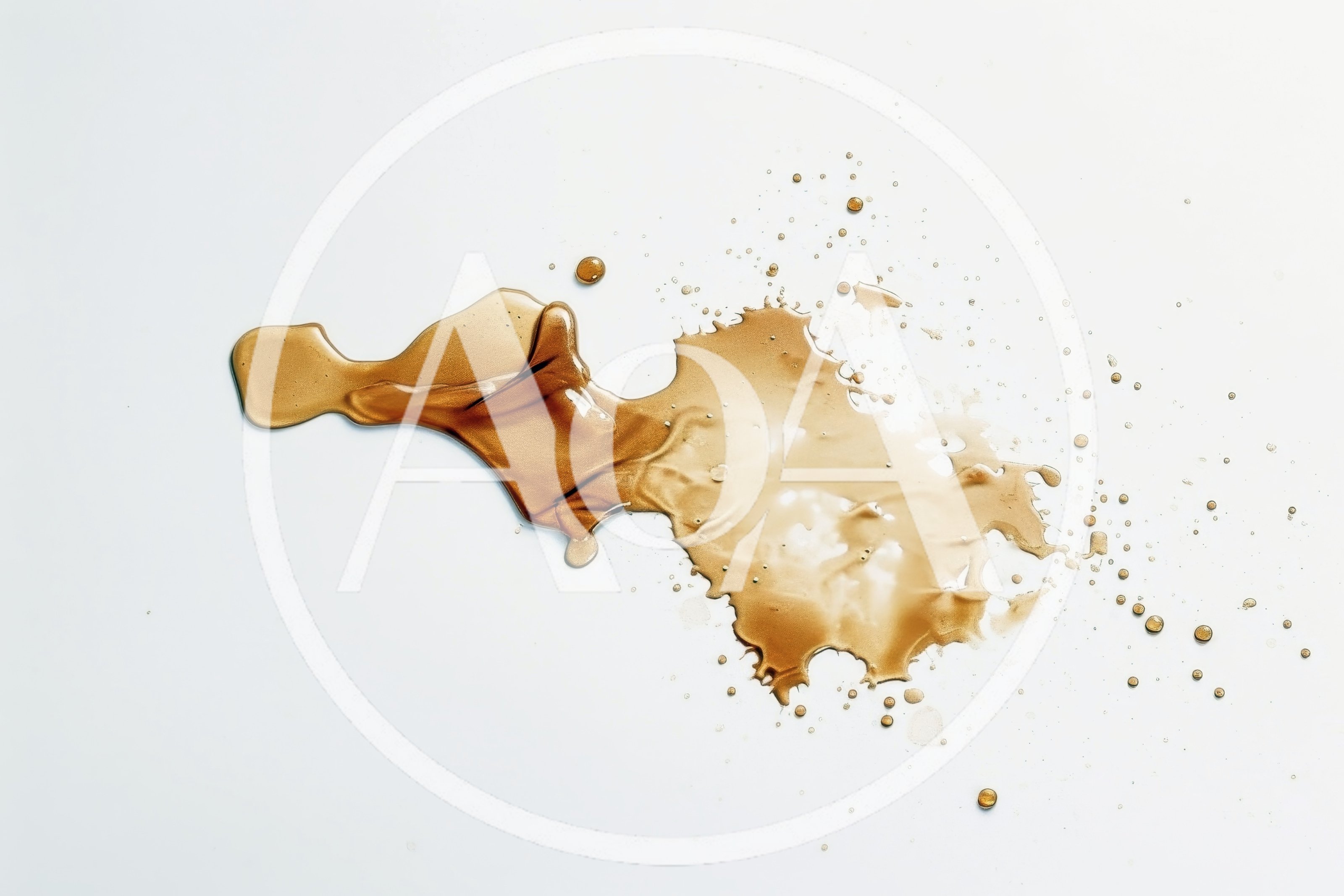 Brown Liquid Spill On White Background