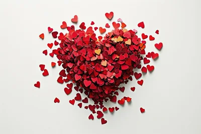 Heart Shape Made Of Many Small Red Hearts