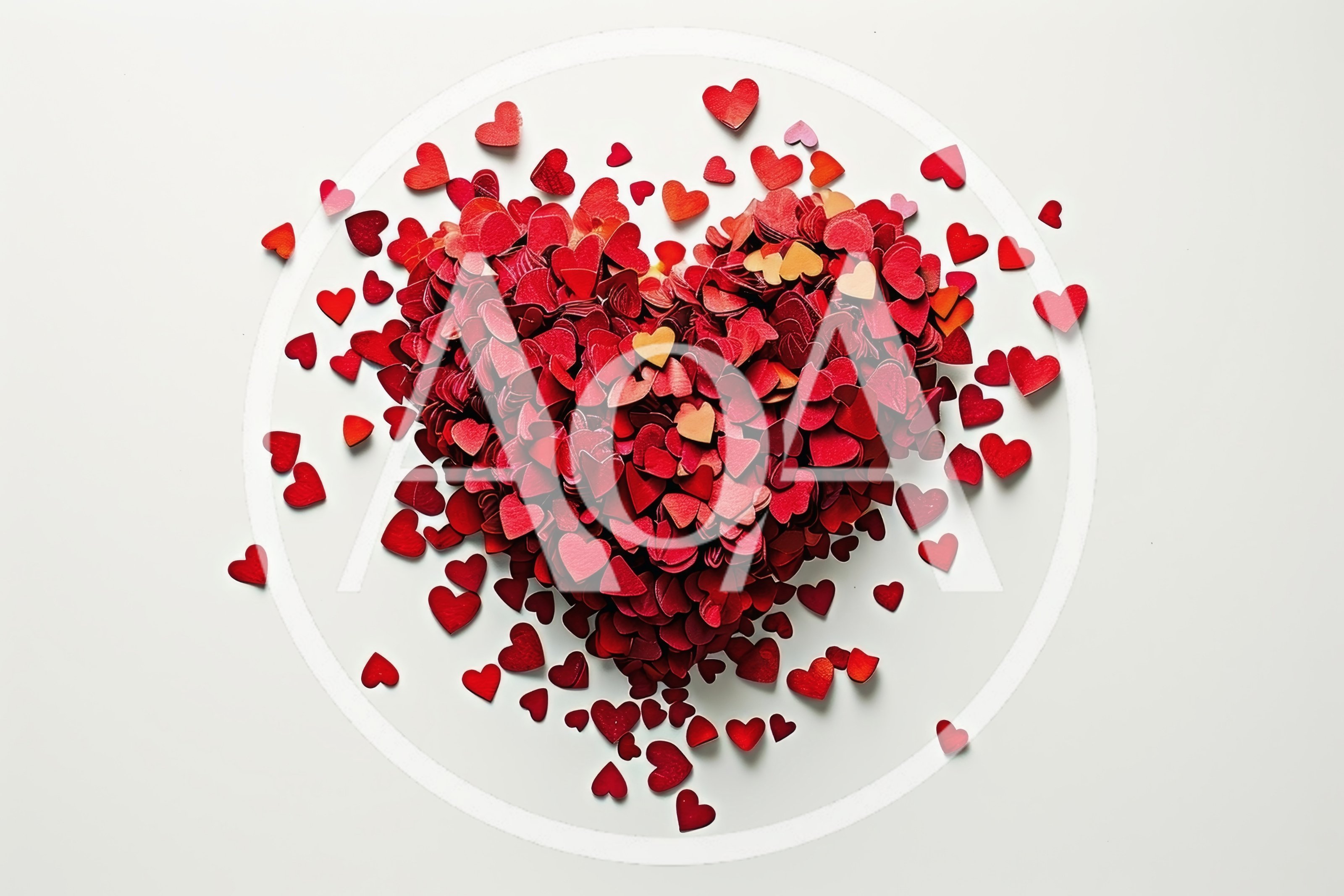 Heart Shape Made Of Many Small Red Hearts