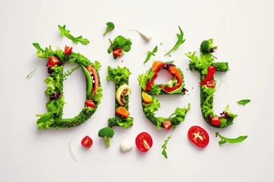 Word Diet Formed From Fresh Vegetables And Salad Greens