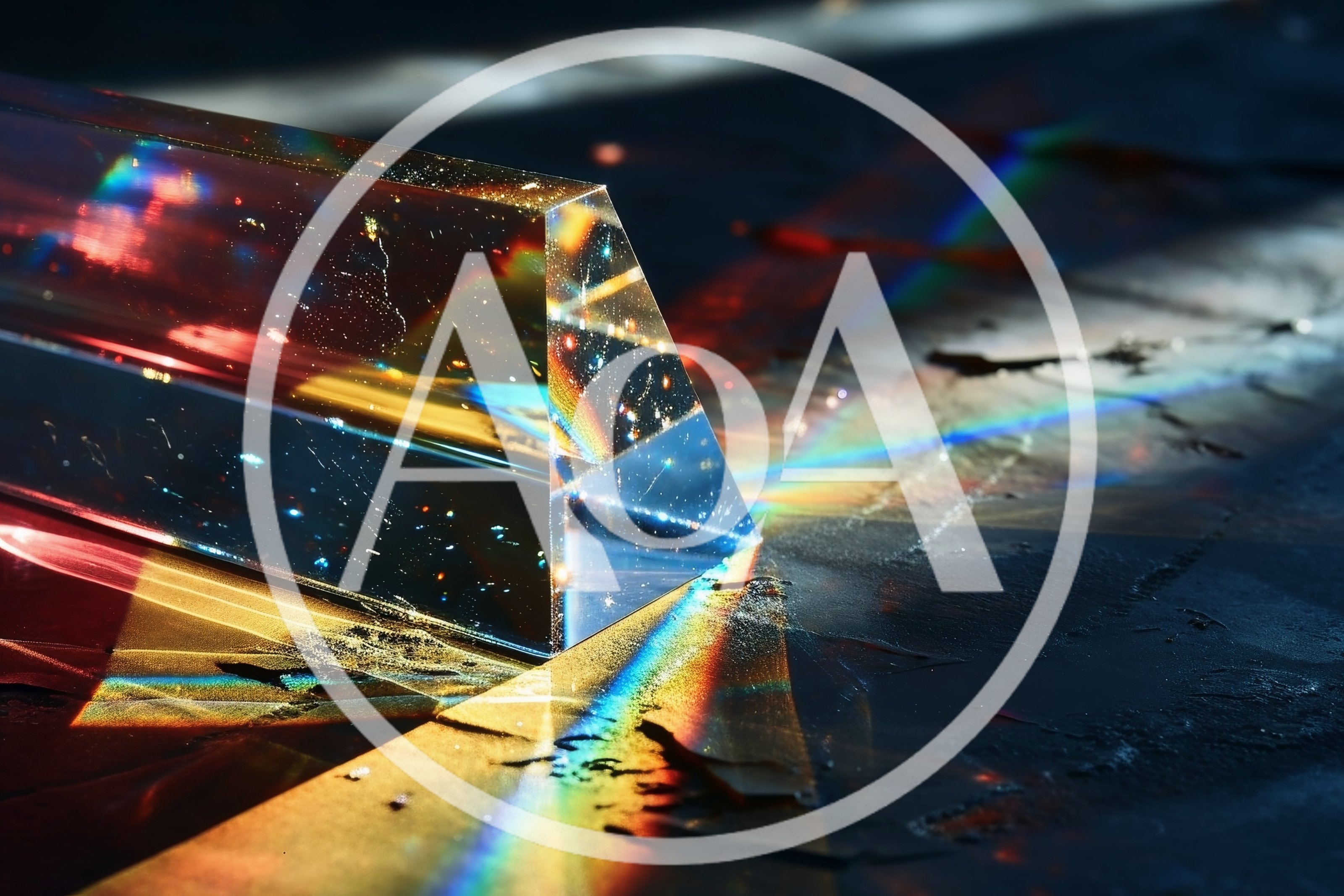 Glass Prism Refracting Light Into A Colorful Spectrum