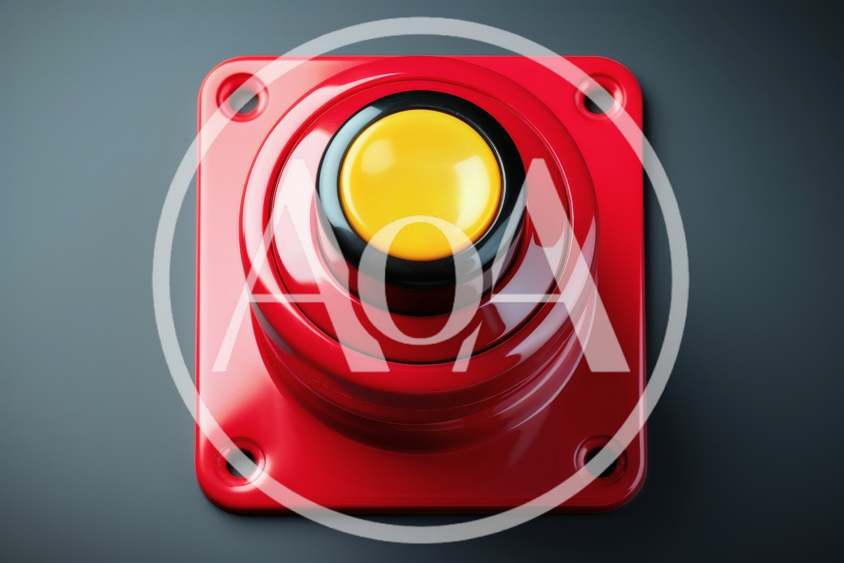 Red Arcade Button With Yellow Center