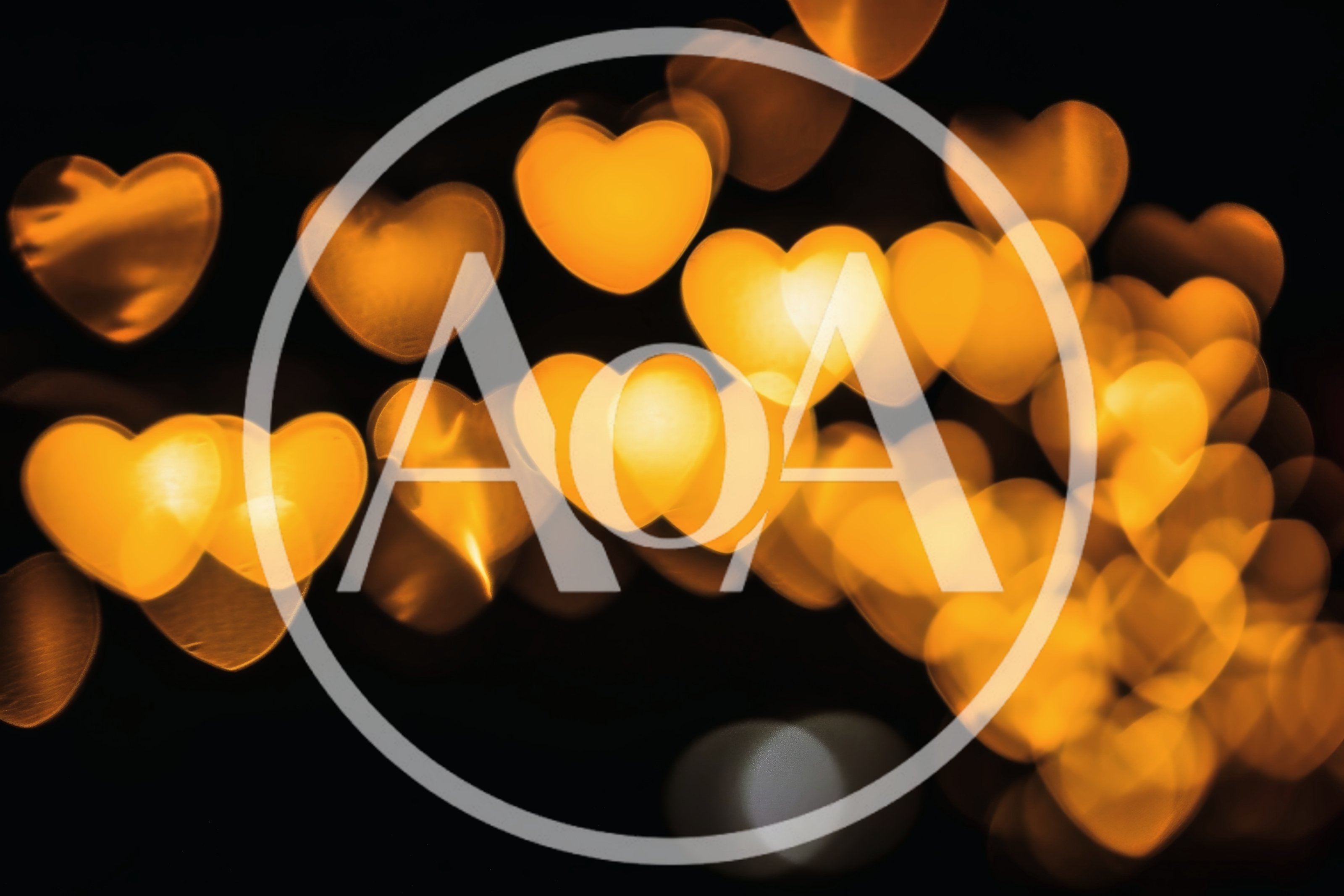 Golden Heart Shaped Bokeh Lights Background