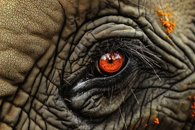 Extreme Close Up Of An Elephant Eye