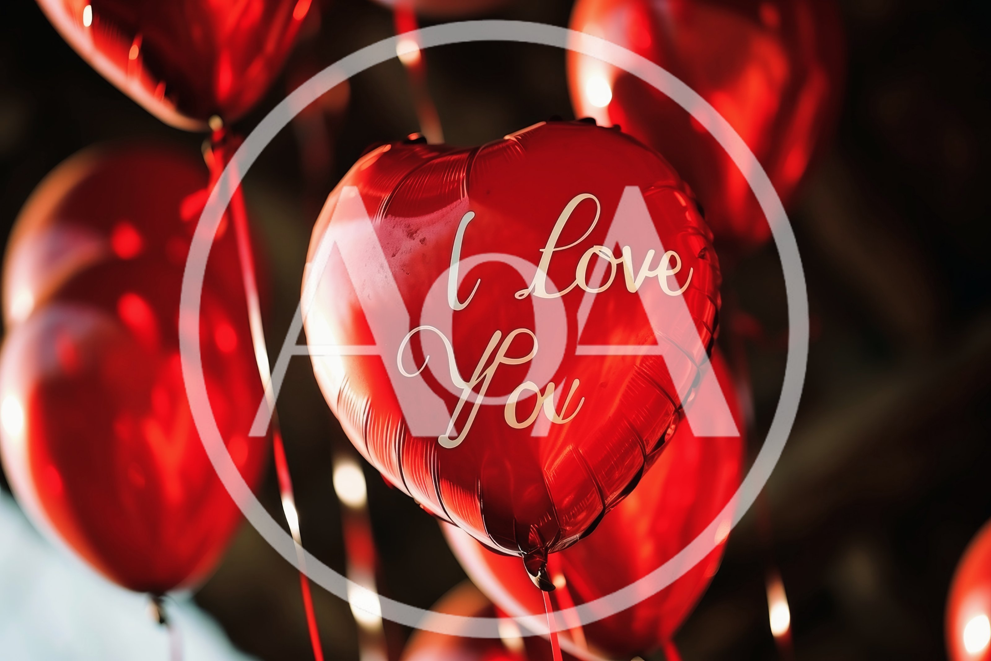Red Heart Shaped Balloons With I Love You Text