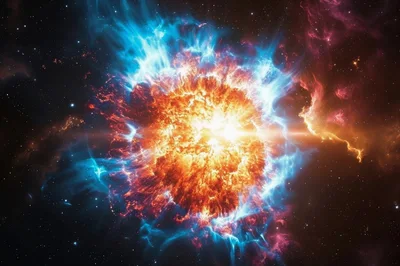 Supernova Explosion In Deep Space Nebula