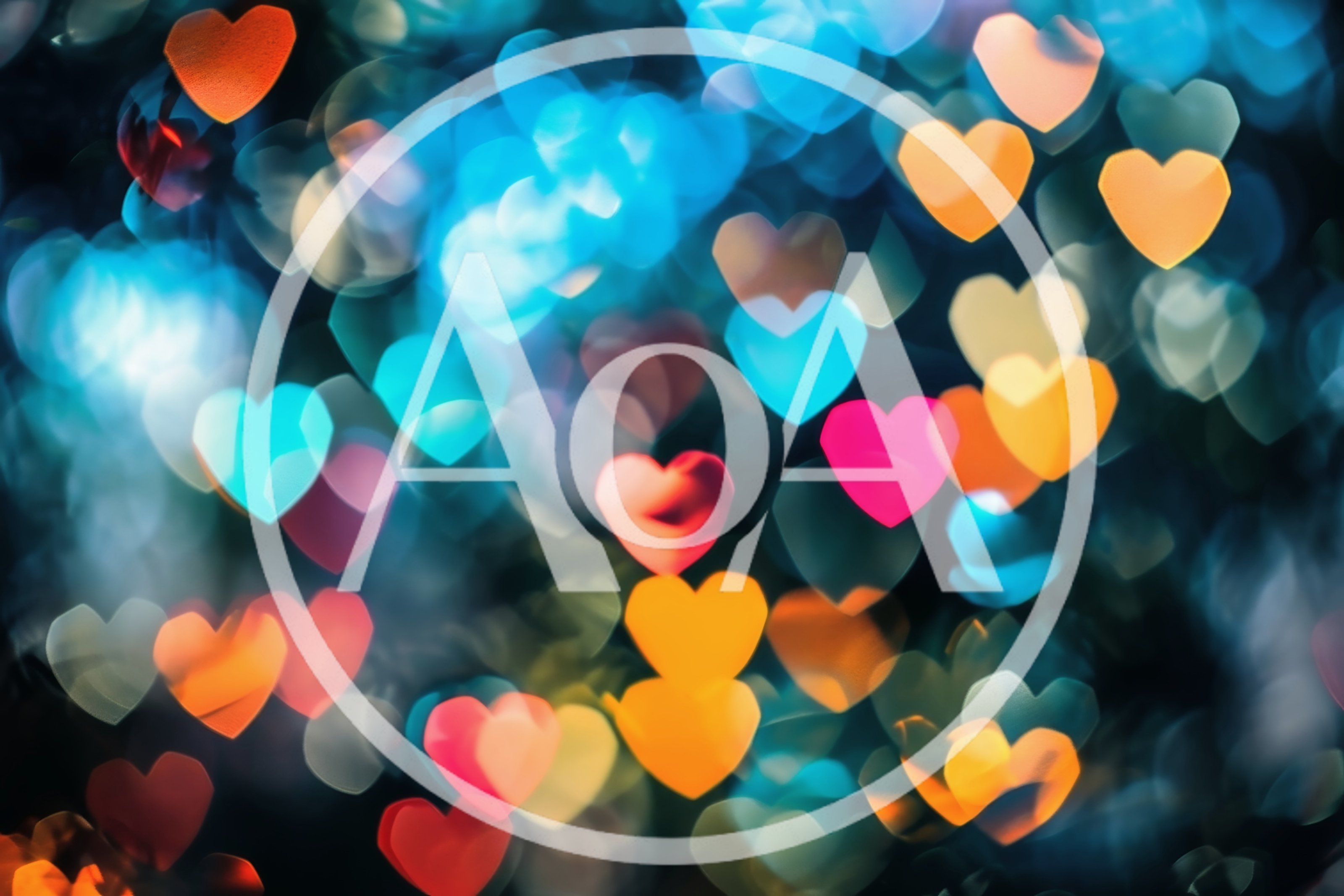 Abstract Heart Shaped Bokeh Lights Background