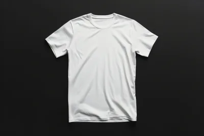 White T-Shirt Mockup on Black Background