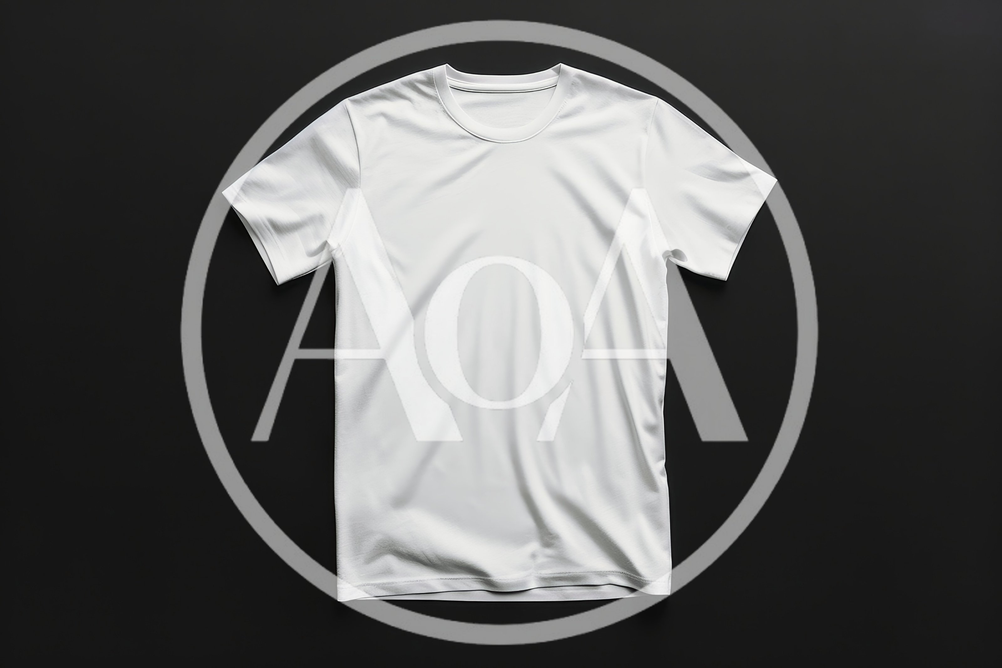 White T-Shirt Mockup on Black Background