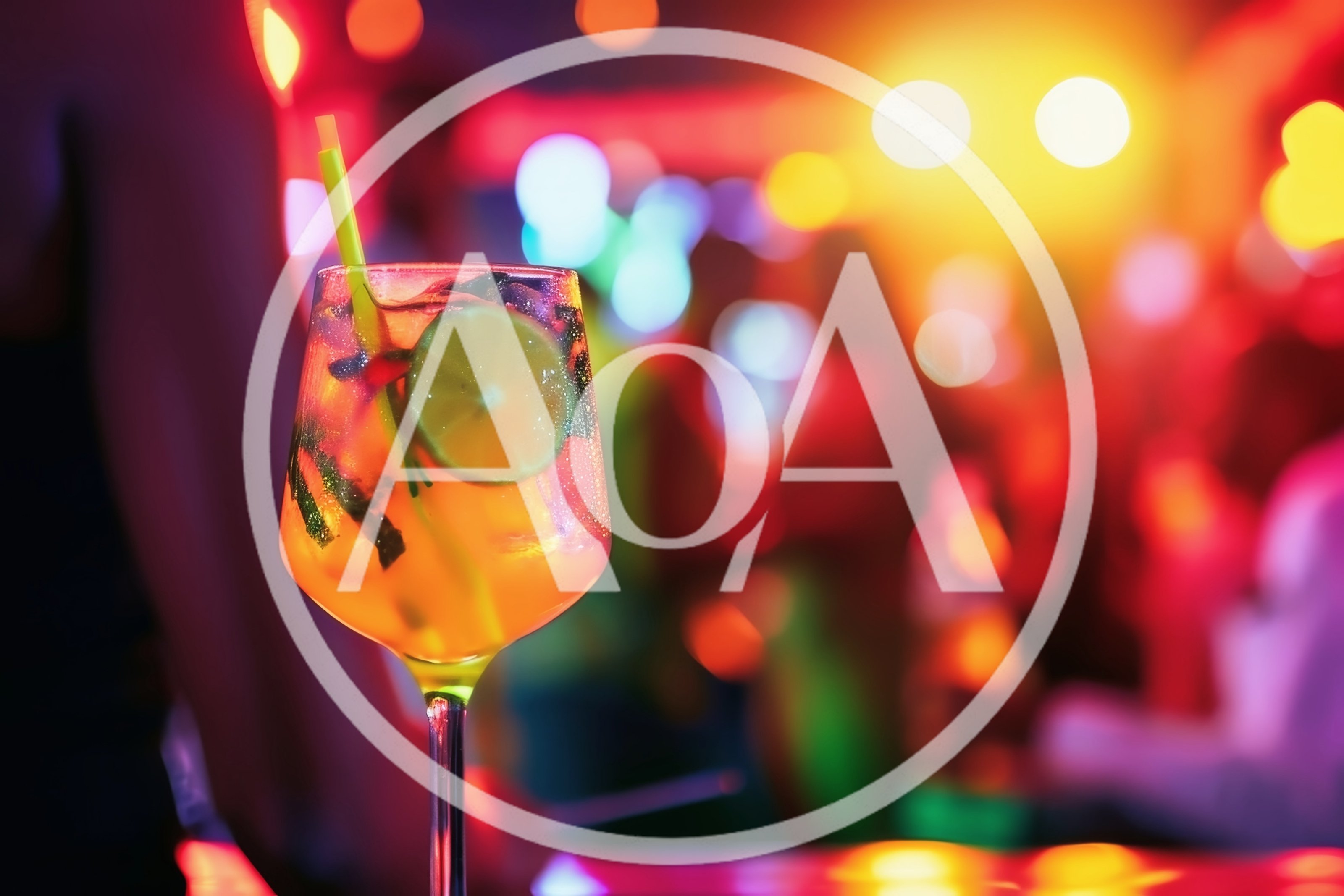 Refreshing Cocktail Drink in a Nightclub Setting