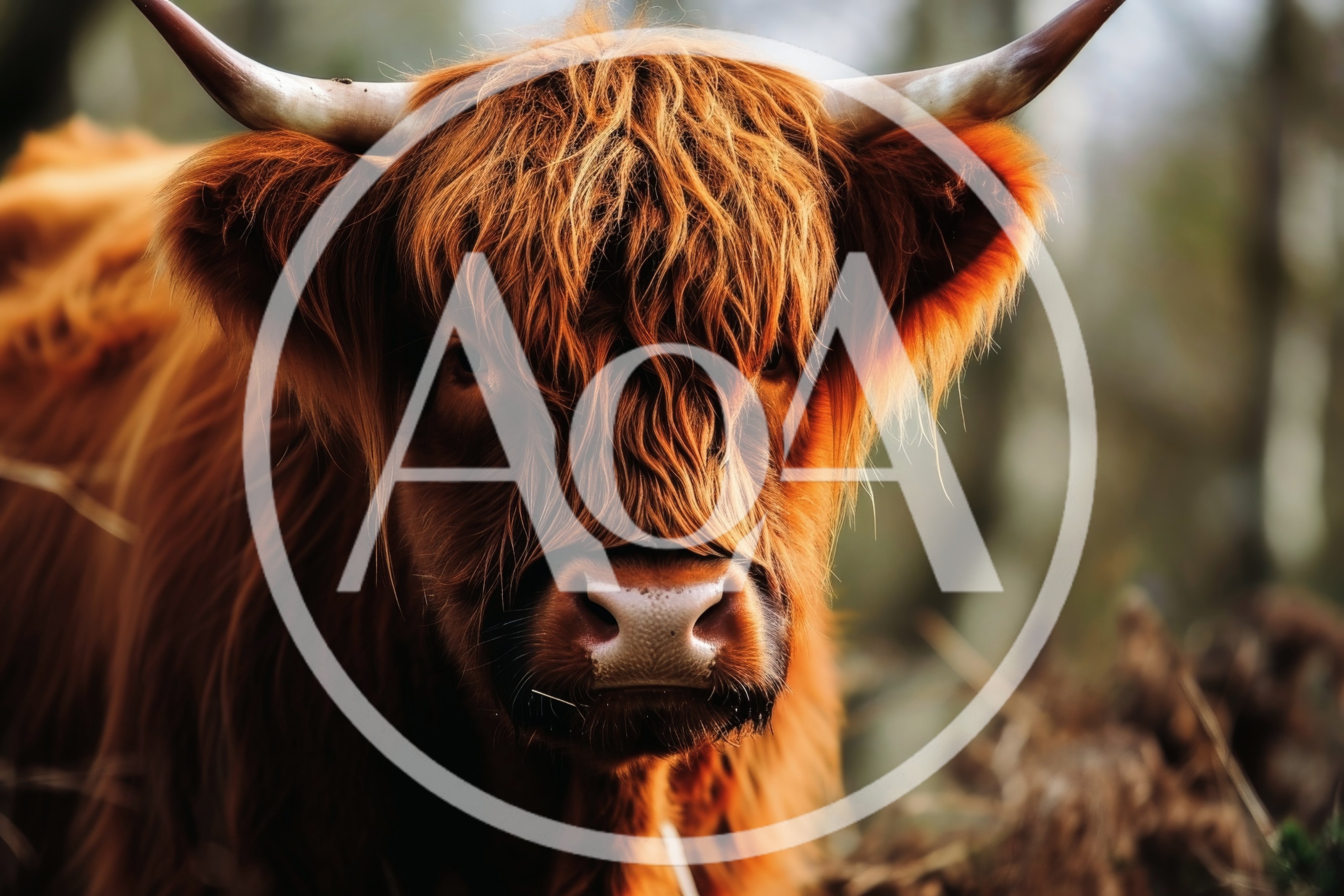 Close Up Portrait Of A Highland Cow